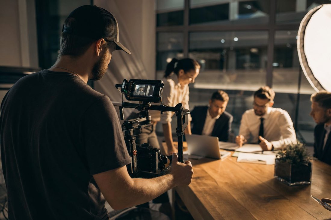 PMG Media videographer filming a business video production